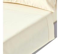 HOMESCAPES Premium 1000 TC Egyptian Cotton Sateen Weave Flat Sheet - Cream - Super King