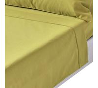 HOMESCAPES Premium 1000 TC Egyptian Cotton Sateen Weave Flat Sheet - Olive Green - Double