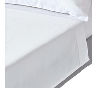 HOMESCAPES Premium 1000 TC Egyptian Cotton Sateen Weave Flat Sheet - White - Double