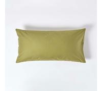 HOMESCAPES Premium 1000 TC Egyptian Cotton Sateen Weave Housewife Pillowcase, King Size - Olive Green