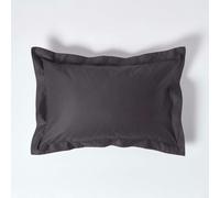 HOMESCAPES Premium 1000 TC Egyptian Cotton Sateen Weave Oxford Pillowcase, Standard Size - Dark Charcoal Grey