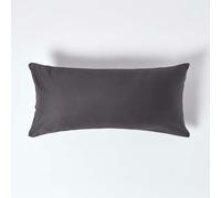HOMESCAPES Premium 1000 TC Egyptian Cotton Sateen Weave Pillowcase, European Size - Dark Charcoal Grey - 40 x 80 cm