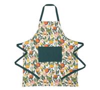 HOMESCAPES Premium Aprons for Cooking, Citrus Fruits, 100% Cotton Chef Apron with Front Pocket for Women & Men, Ideal for Baking, Gardening, BBQ or Cleaning, Home & Garden Use - Lemon, Lime & Orange