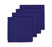 HOMESCAPES Premium Blue Cloth Napkins, Set of 4, Handcrafted, Plain 100% Cotton Fabric Napkins, Washable & Reusable, Dinner Table Napkins for Parties, Events & Weddings - Navy Blue, 45 x 45cm
