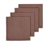 HOMESCAPES Premium Brown Cloth Napkins, Set of 4, Handcrafted, Plain 100% Cotton Fabric Napkins, Washable & Reusable, Dinner Table Napkins for Parties, Events & Weddings - Chocolate Brown, 45 x 45cm