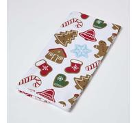 HOMESCAPES Premium Christmas Tea Towels, 100% Cotton Kitchen Dish Towels, Super Soft & Absorbent for Drying Cleaning Baking, Festive White & Brown Xmas Gingerbread House, Washable T Towels 74 x 49 cm