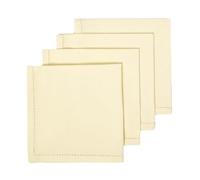 HOMESCAPES Premium Cream Cloth Napkins, Set of 4, Handcrafted, Plain 100% Cotton Fabric Napkins, Washable & Reusable, Dinner Table Napkins for Parties, Events & Weddings - Natural Cream, 45 x 45cm