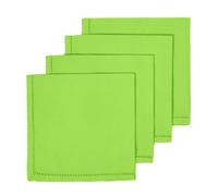 HOMESCAPES Premium Green Cloth Napkins, Set of 4, Handcrafted, Plain 100% Cotton Fabric Napkins, Washable & Reusable, Dinner Table Napkins for Parties, Events & Weddings - Lime Green, 45 x 45cm