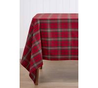 Prince Edward Tartan Christmas Tablecloth, 137cm x 228cm Homescapes Red One Size