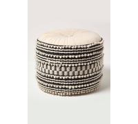 Homescapes Priya Macrame Boho Pouffe In Natural Natural One Size
