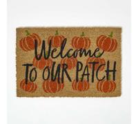 HOMESCAPES Pumpkin Patch Non-Slip Coir Doormat, 40 x 60 cm