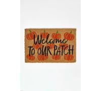 HOMESCAPES Coir Doormats, Autumn Door Mats Outdoor, Non Slip PVC Backing, Durable Heavy Duty Dirt-Trapper, Welcome Mat Indoor Outdoors Use for Home Front Entryways & Entrances, Pumpkins Patch