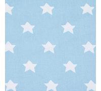 HOMESCAPES Pure Cotton Furnishing Fabric - Stars - Blue - 150 cm Wide - Printed on Thick Woven - for Upholstery Curtain Cushion Soft Furnishings Heavy Dress Material - Per Metre