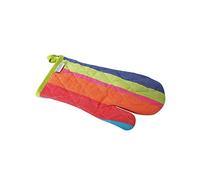 HOMESCAPES - Pure Cotton Oven Glove - Multi Stripe - Multi Colour - 18 x 32 cm - Fully Coordinated Washable Kitchen Linen