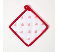 Homescapes Red Hearts Cotton Pot Holder Homescapes Red