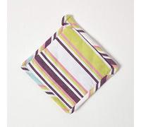 Homescapes Osaka Purple Stripe Cotton Pot Holder