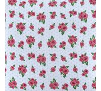 HOMESCAPES Pure Cotton Furnishing Fabric - Roses and Dots - 150 cm Wide - Thick Yarn Dyed Woven - for Upholstery Curtain Cushion Soft Furnishings Heavy Dress Material - Per Metre