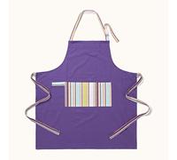 HOMESCAPES - Pure Cotton Unisex Apron with Pocket - Plain Purple 80 x 85 cm - Fully Coordinated Washable Kitchen Linen