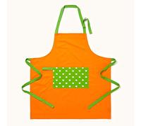 Orange and Green Stars Cotton Apron Homescapes Orange One Size