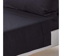 (Single, Black) Egyptian Cotton Flat Sheet 200 Thread Count Bed Sheet