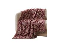 Homescapes Pure Handmade 100% Cotton Heritage Bed & Sofa Throw Blanket In Maroon Maroon