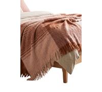 Homescapes Pure Handmade Halo Gradient Wool Blend Bed & Sofa Throw Blanket In Terracotta Terracotta