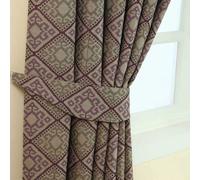 Homescapes Purple Aztec Jacquard Curtain Tie Back Pair