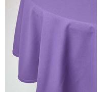 HOMESCAPES Purple Table Cloth, Plain Cotton Round Tablecloth, Handcrafted & Durable Dining Table Cover with Hem Stitch, Hypoallergenic, Washable, 178cm