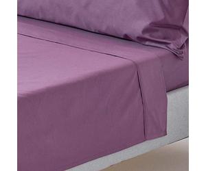 HOMESCAPES Purple Grape Pure Egyptian Cotton Flat Sheet Single 200 TC 400 Thread Count Equivalent Bed Sheet