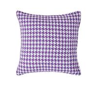 HOMESCAPES Purple Houndstooth Cushion Cover, 100% Cotton, 24 x 24 Inches, A Great Fit for Sofa or Settee Cushion, or as Display Cushion for your Bed or Conservatory