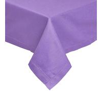 HOMESCAPES Purple Table Cloth, Plain Cotton Tablecloth, Rectangular, Handcrafted & Durable Dining Table Cover with Hem Stitch, Hypoallergenic, Washable, 137 x 178cm