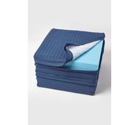 Homescapes Quilted Cotton 3 Seater Orthopaedic Booster Cushion Cover in Navy Homescapes Navy