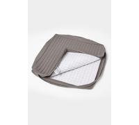 Homescapes Quilted Cotton Armchair Booster Cushion Cover in Charcoal | Size: 50 cm x 50 cm Homescapes Charcoal 50 cm x 50 cm