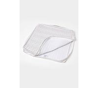 HOMESCAPES Grey Stripe Armchair Booster Cushion Cover 50 cm Square 100% Cotton Washable Seat Pad Case Soft Removable Quilted Cover with Zip