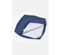 (Navy) Quilted Cotton Armchair Booster Cushion Replaceable Cover
