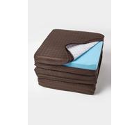 HOMESCAPES Soft Quilted Cushion Cover for 3-Seater Orthopaedic Sofa Armchair Booster Cushion, 100% Polyester Washable Rectangle Cover with Zip, 150 x 50 x 10cm - Dark Brown, Chocolate