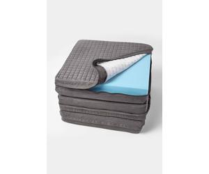 Homescapes Quilted Polyester 3 Seater Orthopaedic Booster Cushion Cover In Grey Grey