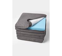 Homescapes Quilted Polyester 3 Seater Orthopaedic Booster Cushion Cover in Grey Homescapes Grey