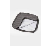 HOMESCAPES Grey Armchair Booster Cushion Cover 50 cm Square 100% Polyester Washable Seat Pad Case Soft Removable Quilted Cover with Zip