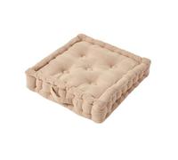 Homescapes Rajput Ribbed Cotton Floor Cushion Beige