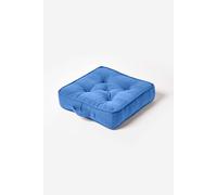 Homescapes Rajput Ribbed Cotton Floor Cushion In Blue Blue