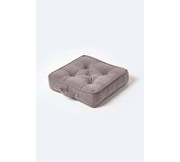 Homescapes Rajput Ribbed Cotton Floor Cushion In Dark Grey Dark Grey