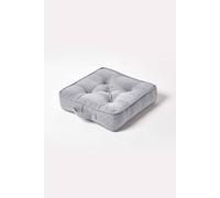 Homescapes Rajput Ribbed Cotton Floor Cushion In Light Grey Light Grey 40cm x 40cm