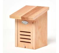 HOMESCAPES Ladybird House for Garden Solid Wood Insect House Hotel for Fence or Trees Crafted from Treated Alder Wood Ready Assembled with Door and Sloping Roof