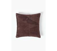 Homescapes Chocolate Brown Real Leather Suede Cushion With Feather Filling