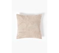 Homescapes Real Leather Suede Cushion with Feather Filling in Cream | Size: 45 cm x 45 cm Homescapes Cream 45 cm x 45 cm