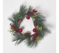 Homescapes Red Apple and Berries Christmas Wreath
