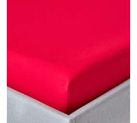 Homescapes Red Egyptian Cotton Fitted Sheet 200 Tc, Single