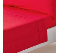 HOMESCAPES Red Pure Egyptian Cotton Flat Sheet Single 200 TC 400 Thread Count Equivalent Bed Sheet