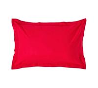 HOMESCAPES Red Pure Egyptian Cotton Oxford Pillowcase Standard Size 200 TC 400 Thread Count Percale Equivalent Pillow Case